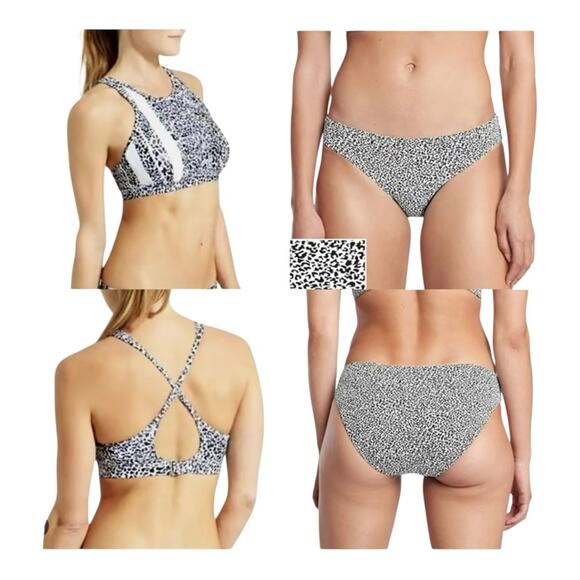Athleta Zimbabwe High Neck Two Piece Swimsuit Bikini New With Tags - Picture 1 of 6